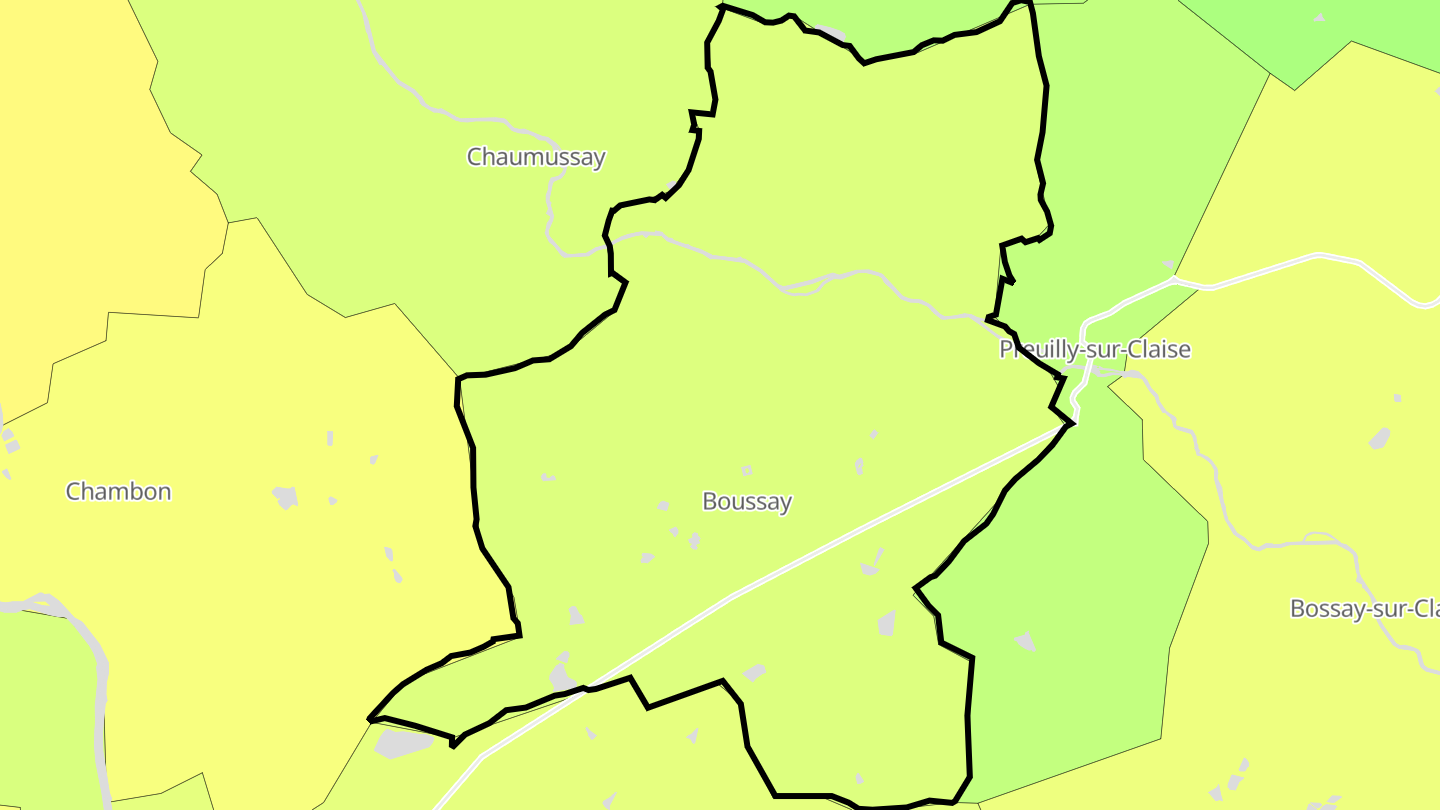 Carte des prix de l'immobilier Boussay