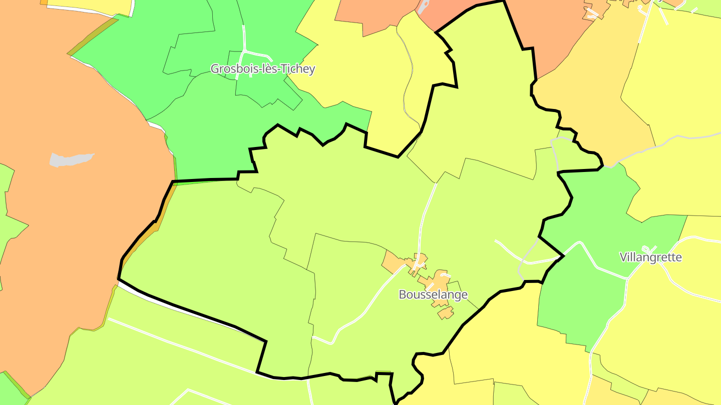 Carte des prix de l'immobilier Bousselange