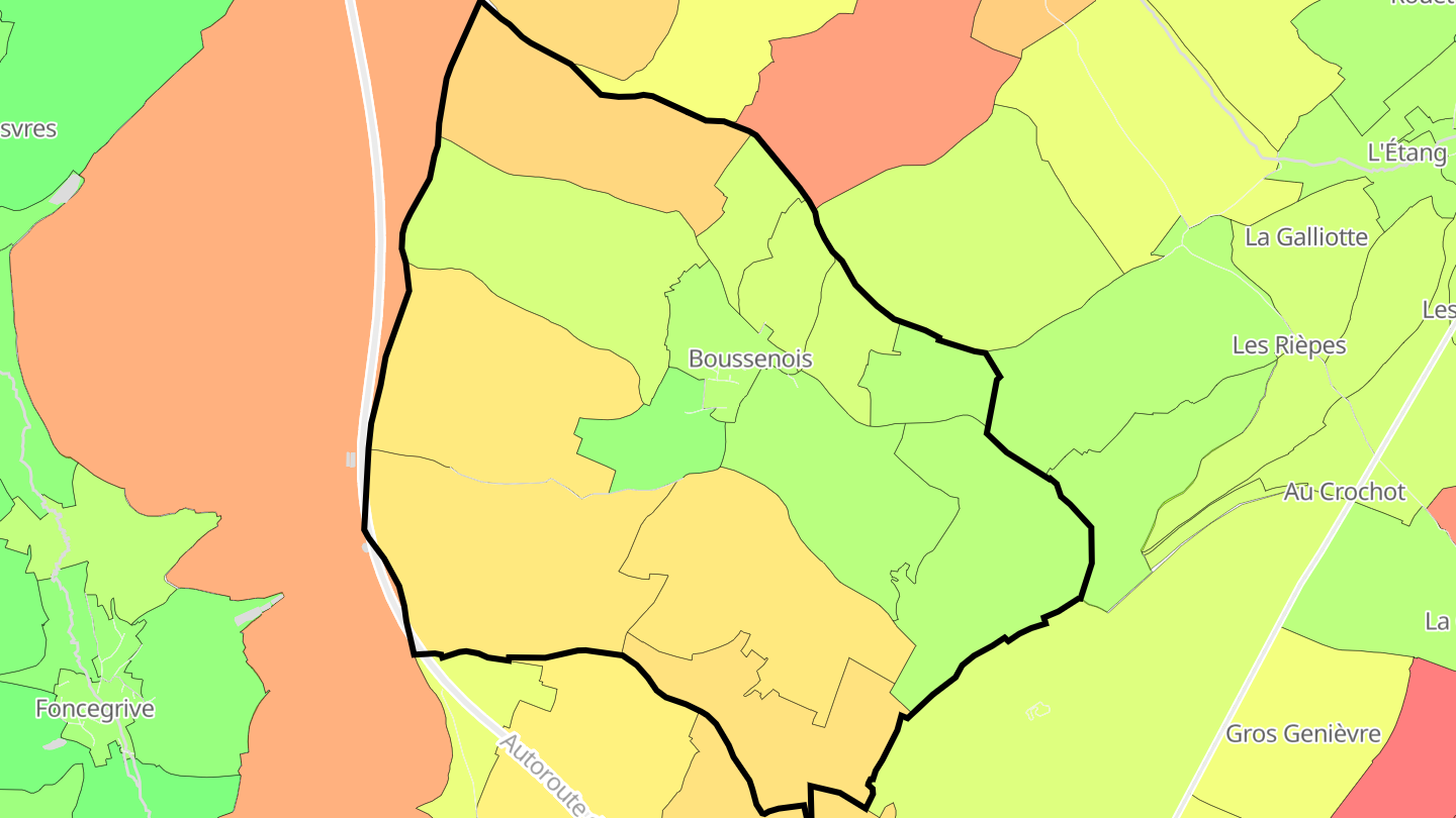 Carte des prix de l'immobilier Boussenois