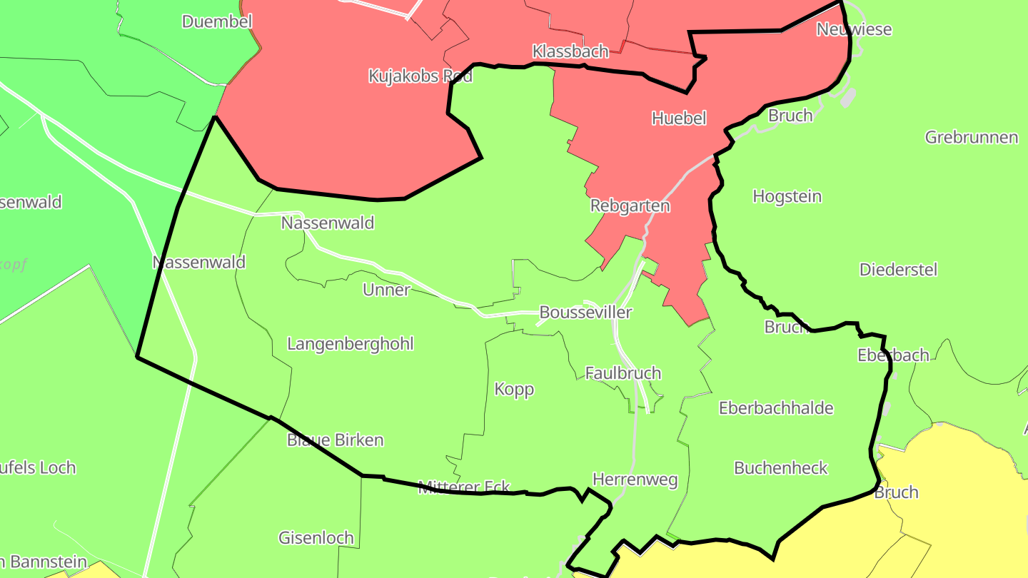 Carte des prix de l'immobilier Bousseviller