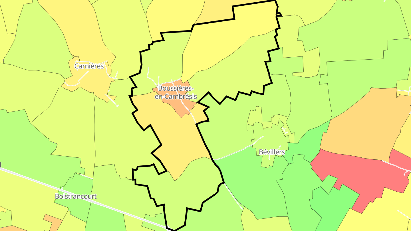 Carte des prix de l'immobilier Boussières-en-Cambrésis