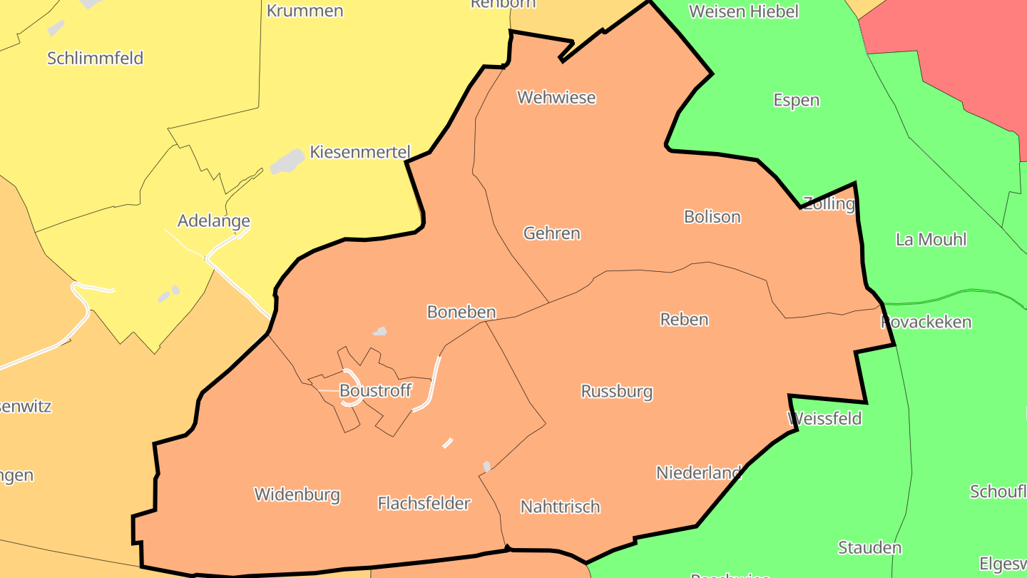 Carte des prix de l'immobilier Boustroff