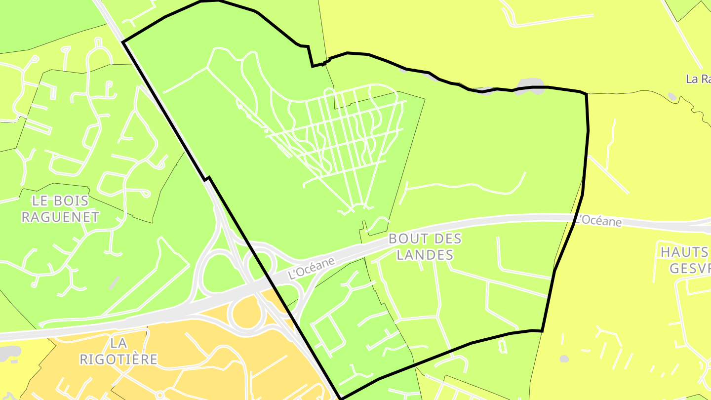Carte des prix de l'immobilier Bout des Landes