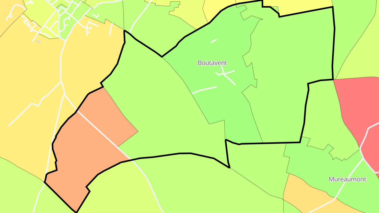 Carte des prix de l'immobilier Boutavent