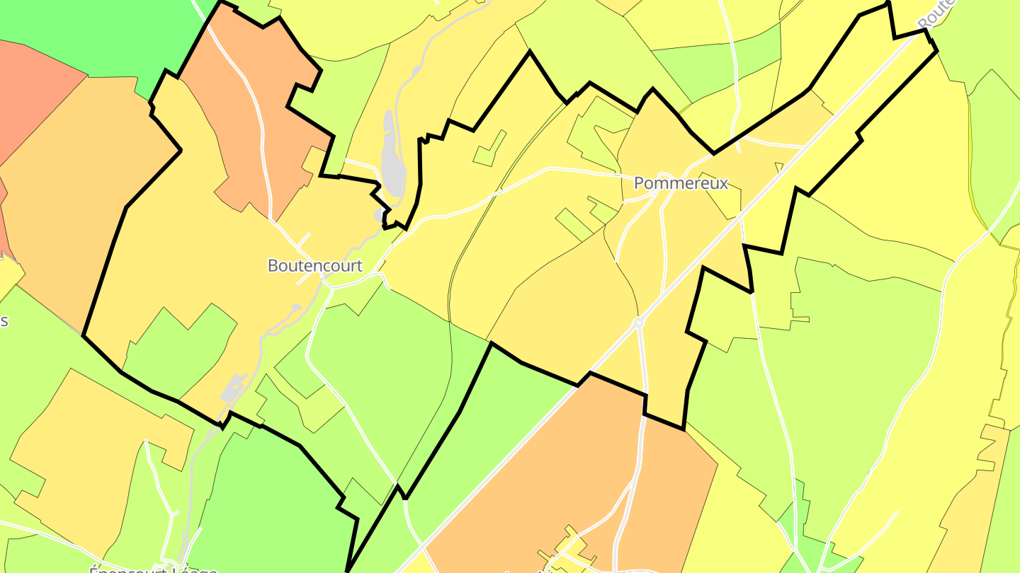 Carte des prix de l'immobilier Boutencourt