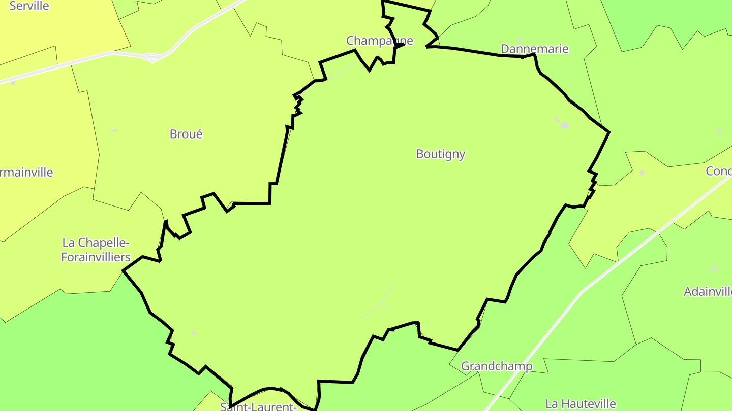 Carte des prix de l'immobilier Boutigny-Prouais