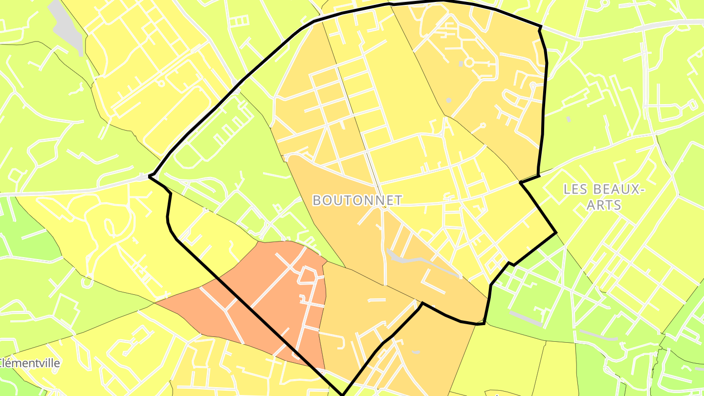 Carte des prix de l'immobilier Boutonnet