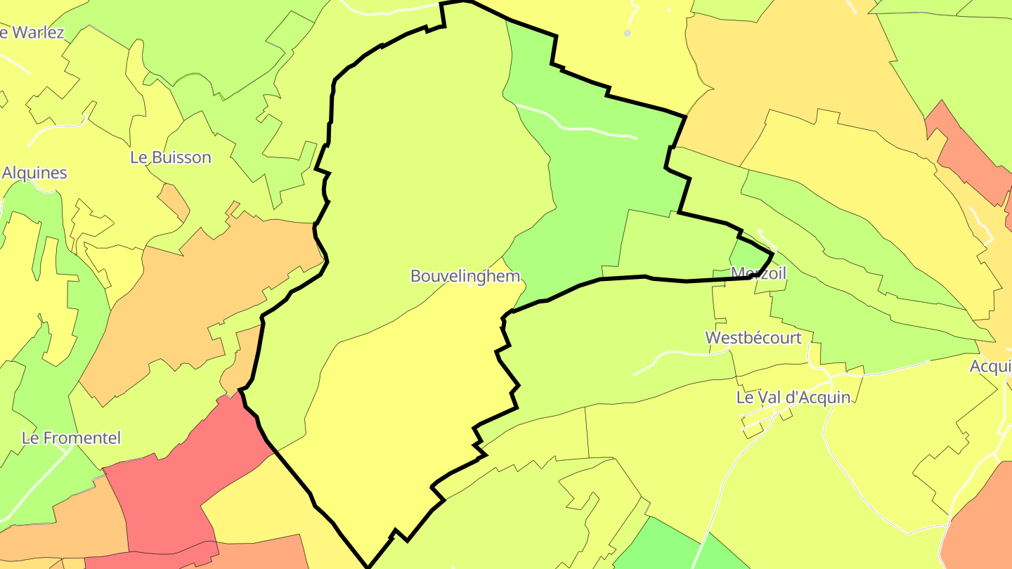 Carte des prix de l'immobilier Bouvelinghem