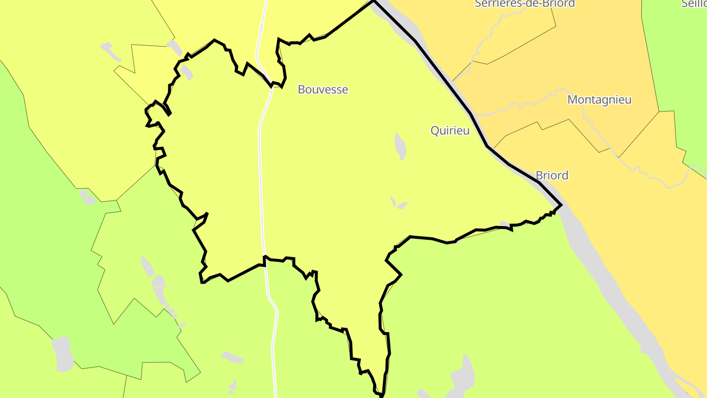 Carte des prix de l'immobilier Bouvesse-Quirieu