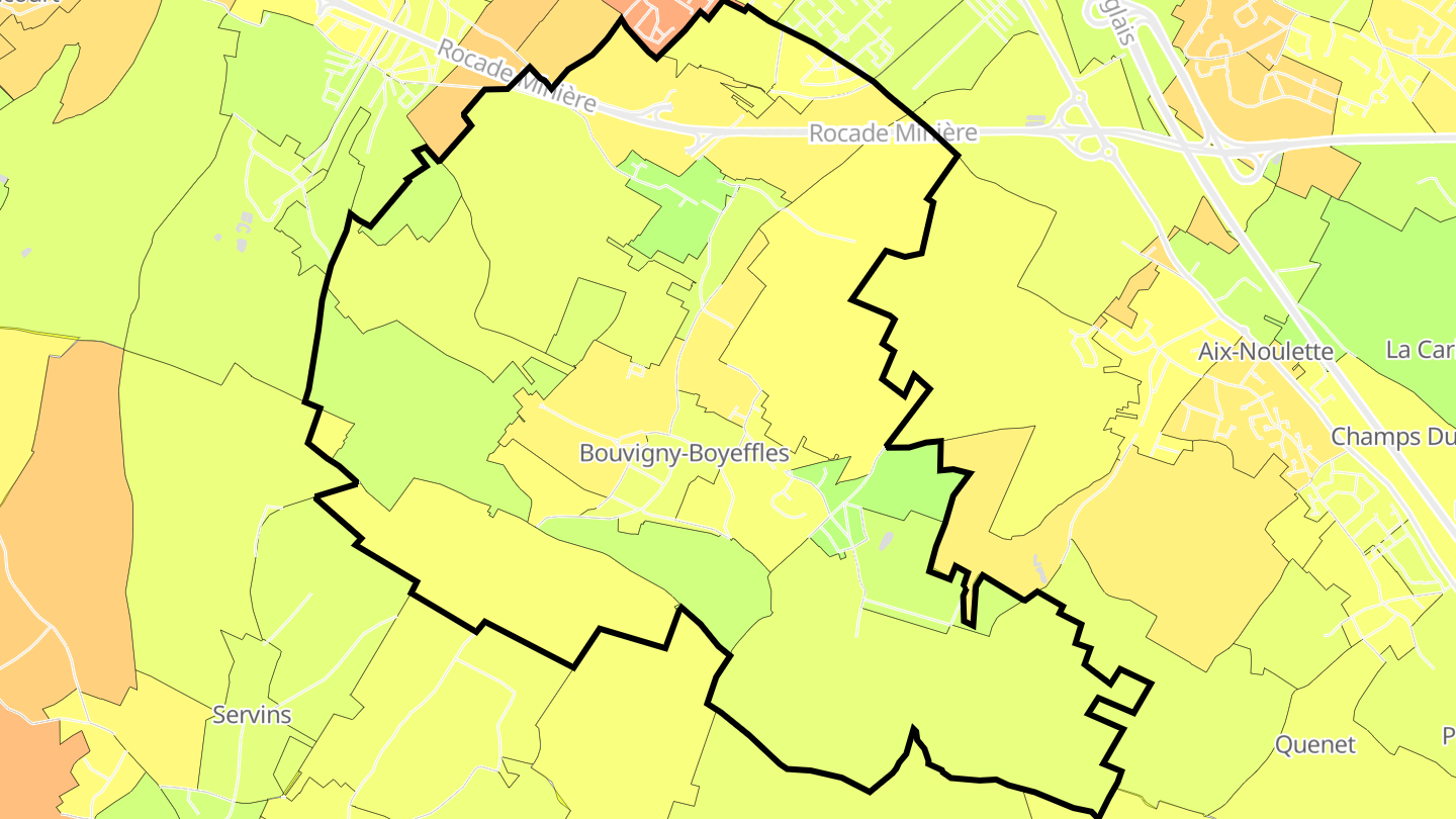 Carte des prix de l'immobilier Bouvigny-Boyeffles