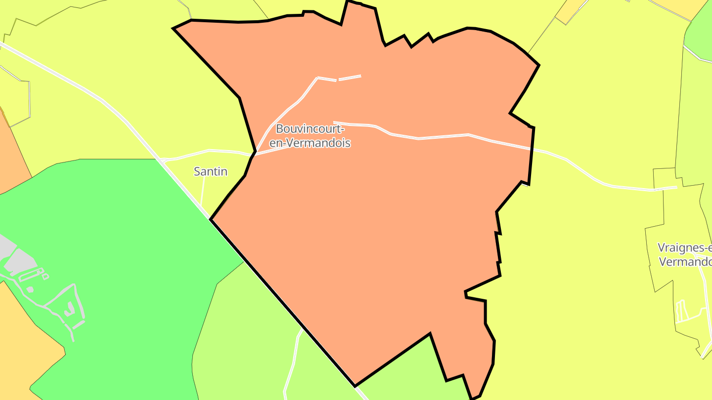 Carte des prix de l'immobilier Bouvincourt-en-Vermandois