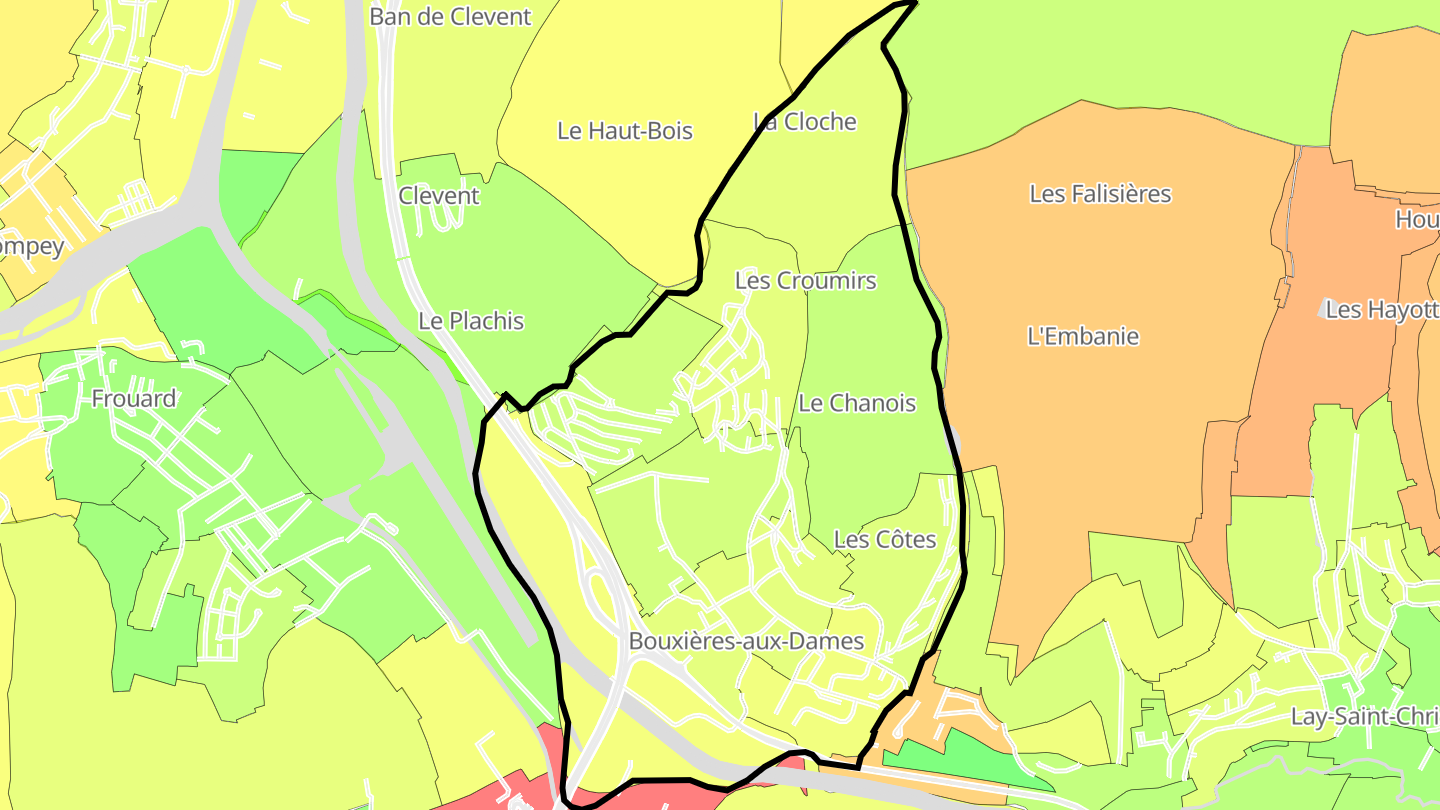 Carte des prix de l'immobilier Bouxières-aux-Dames
