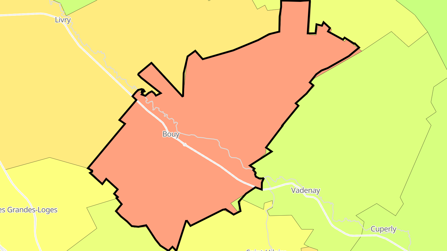 Carte des prix de l'immobilier Bouy