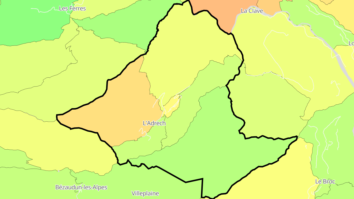 Carte des prix de l'immobilier Bouyon