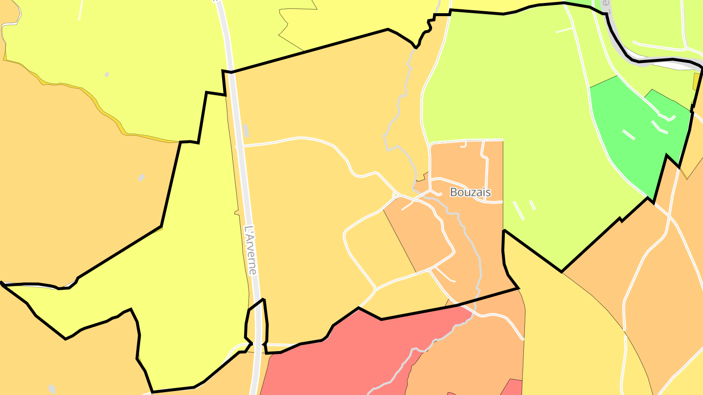 Carte des prix de l'immobilier Bouzais