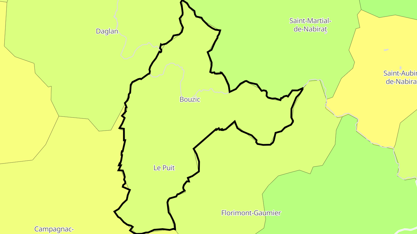 Carte des prix de l'immobilier Bouzic