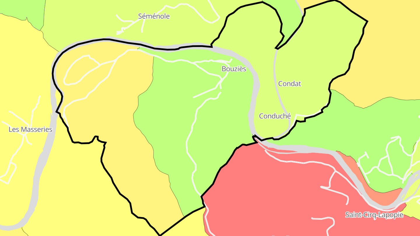 Carte des prix de l'immobilier Bouziès