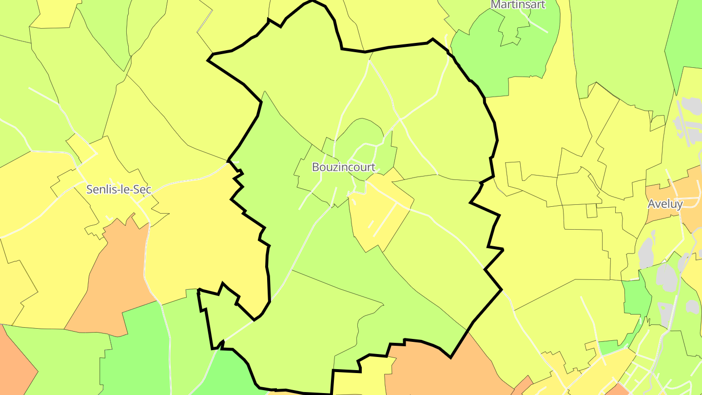 Carte des prix de l'immobilier Bouzincourt