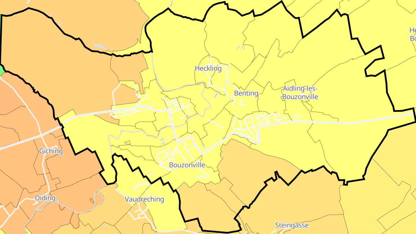 Carte des prix de l'immobilier Bouzonville