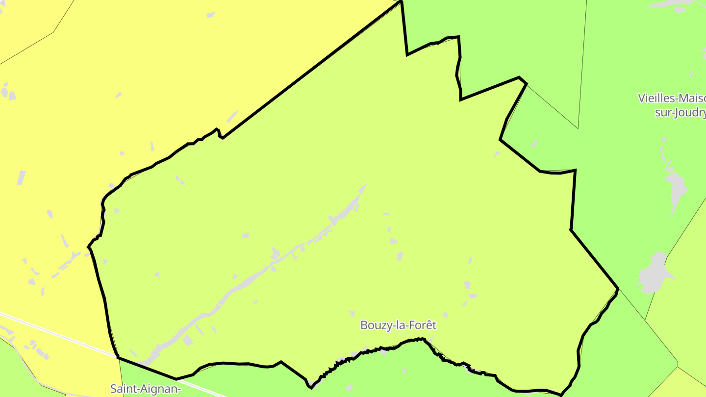 Carte des prix de l'immobilier Bouzy-la-Forêt