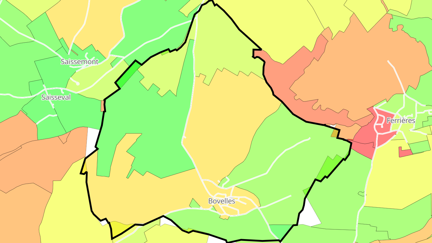 Carte des prix de l'immobilier Bovelles