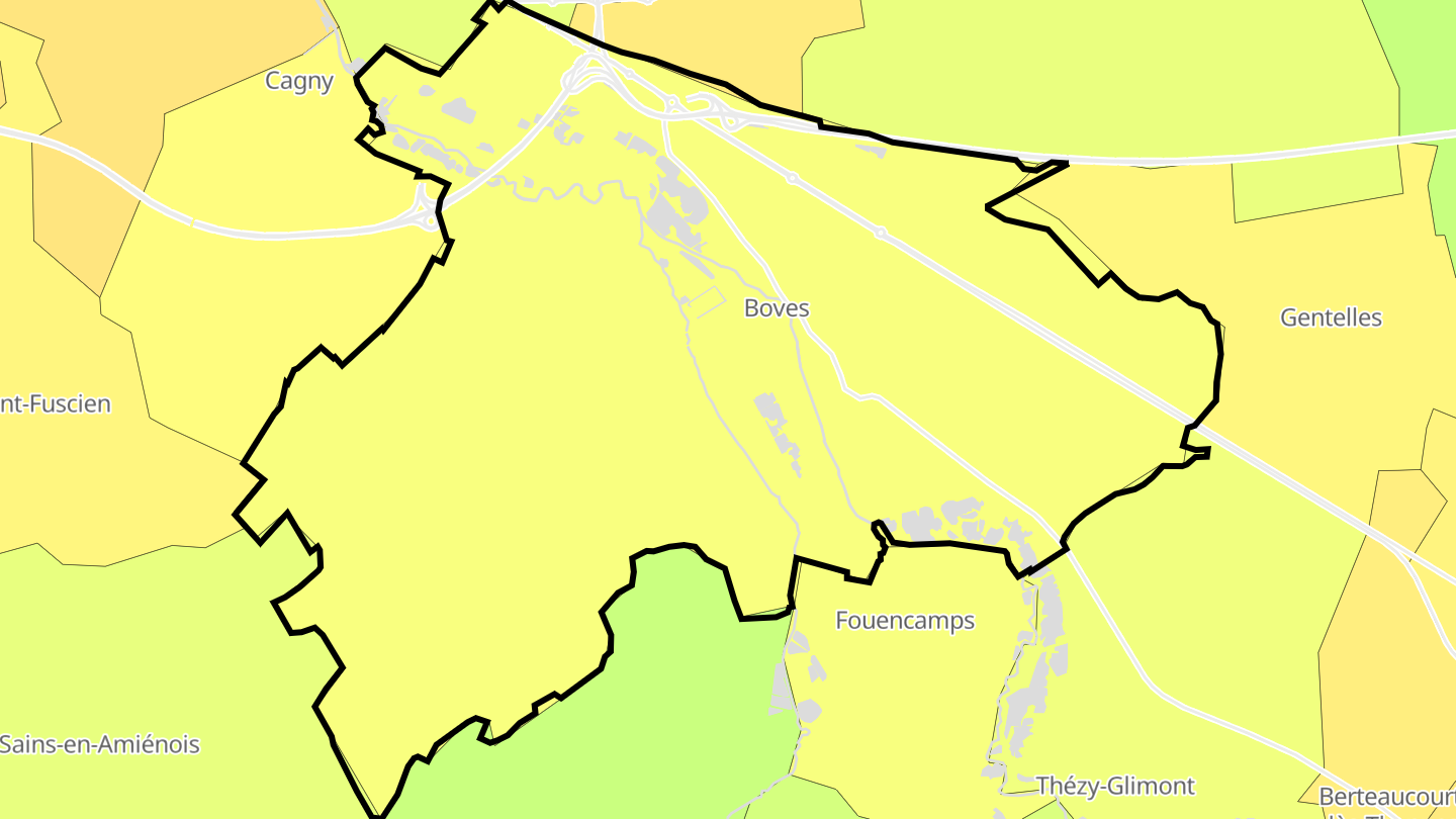 Carte des prix de l'immobilier Boves