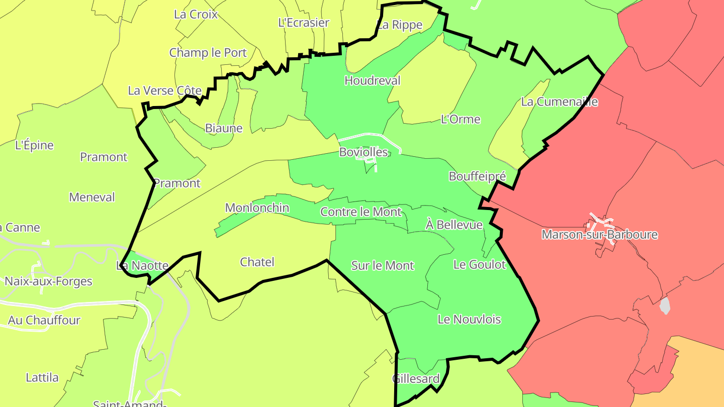 Carte des prix de l'immobilier Boviolles