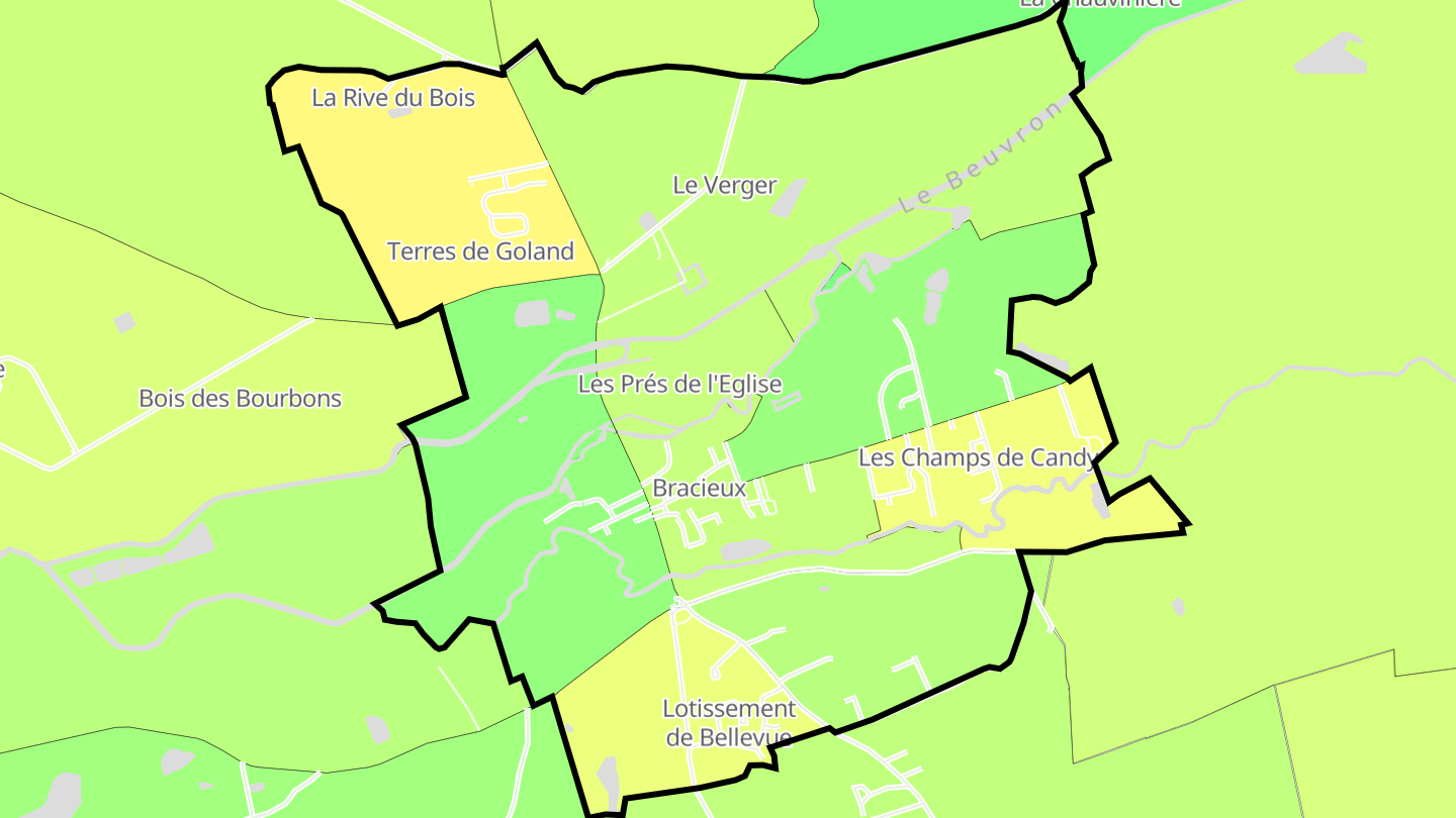 Carte des prix de l'immobilier Bracieux
