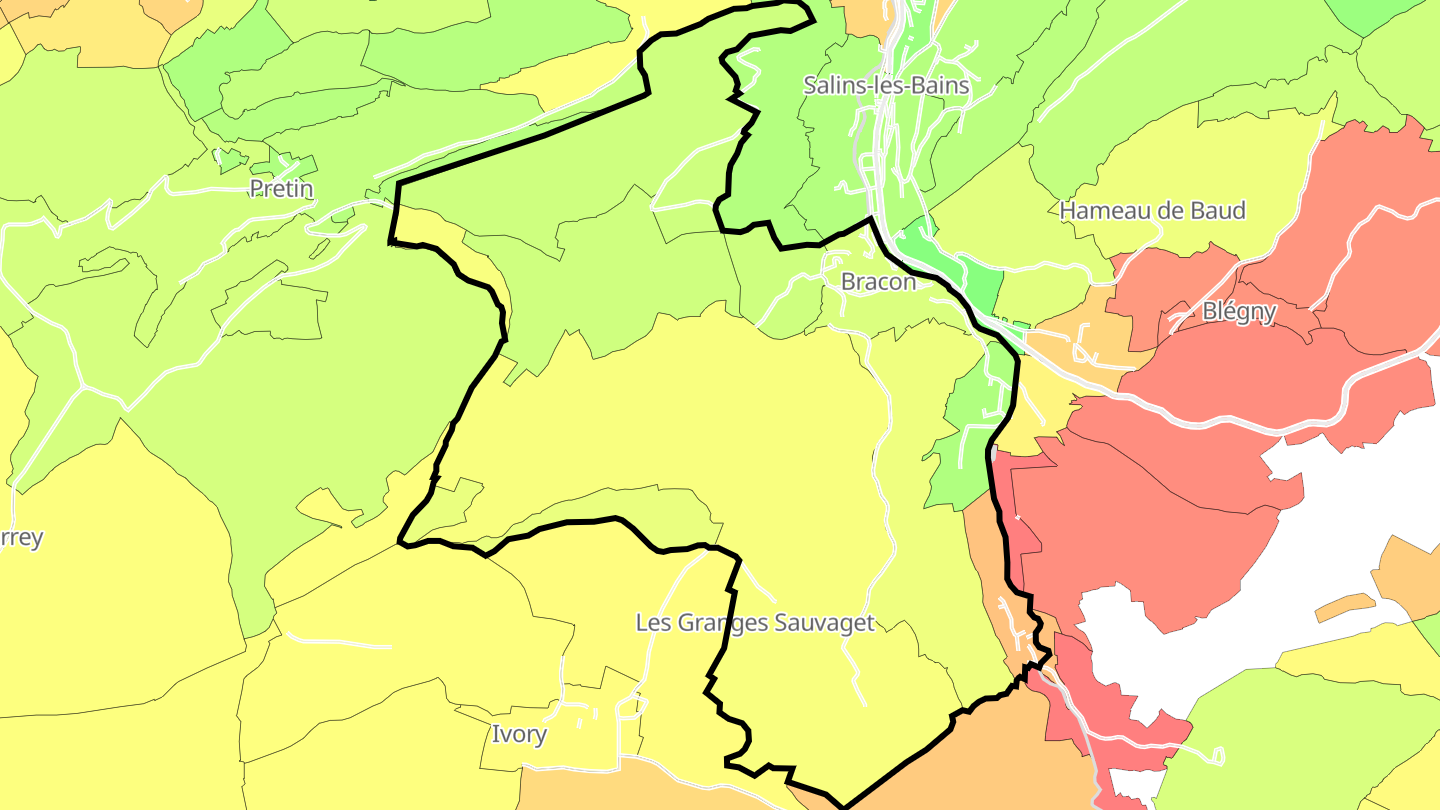 Carte des prix de l'immobilier Bracon
