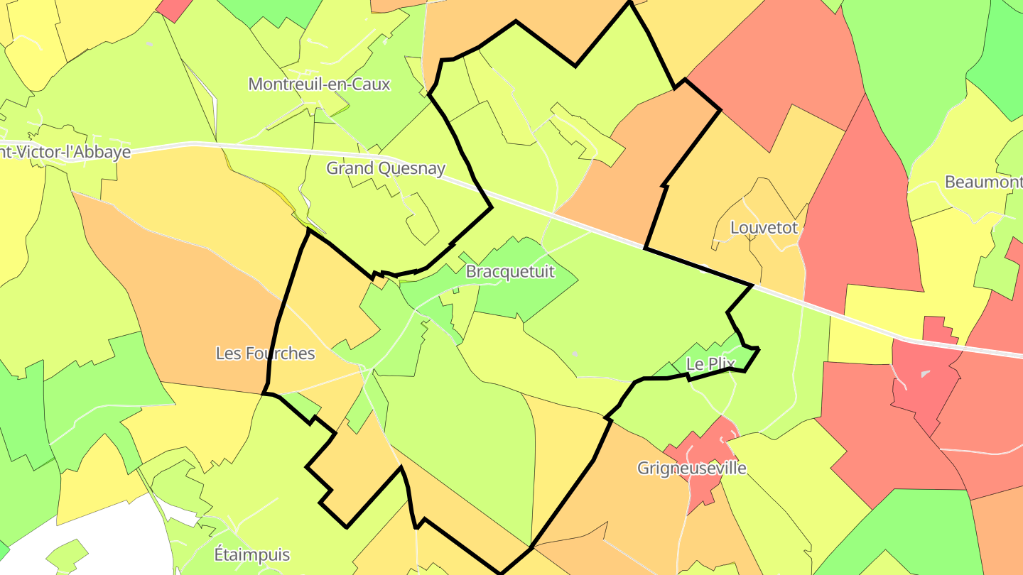 Carte des prix de l'immobilier Bracquetuit