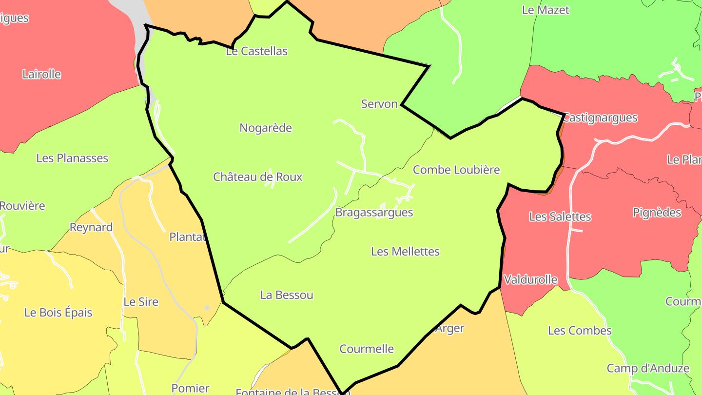 Carte des prix de l'immobilier Bragassargues