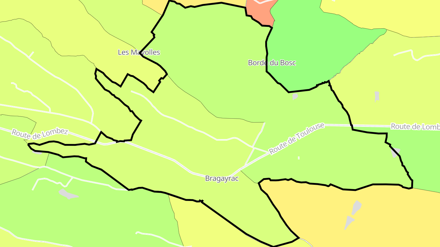 Carte des prix de l'immobilier Bragayrac