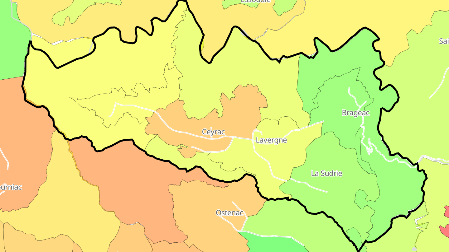 Carte des prix de l'immobilier Brageac
