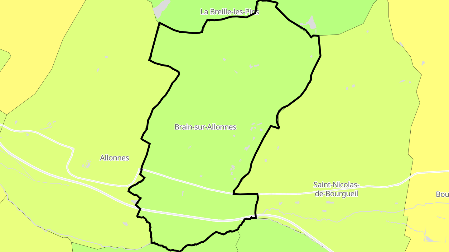 Carte des prix de l'immobilier Brain-sur-Allonnes