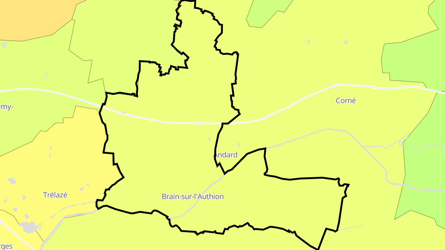 Carte des prix de l'immobilier Brain-sur-l'Authion