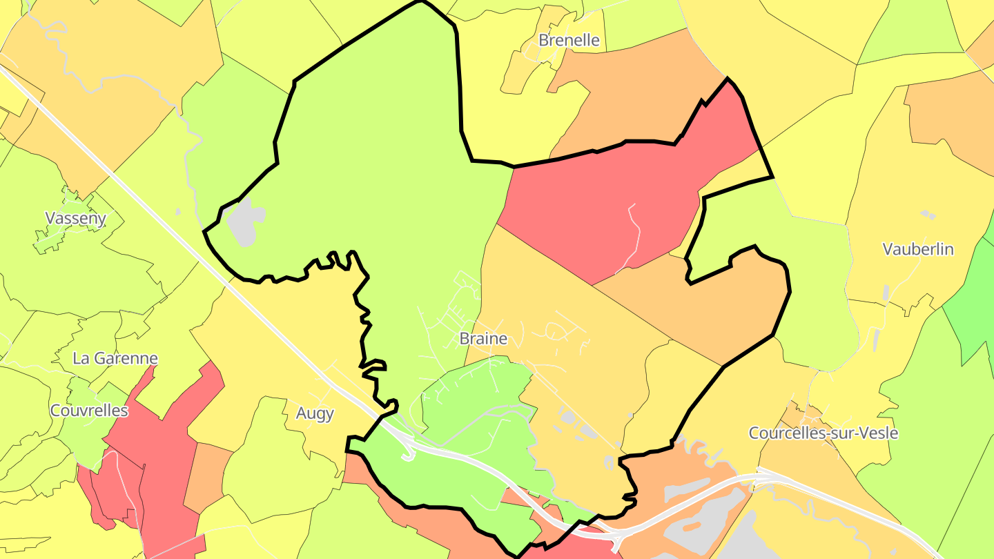 Carte des prix de l'immobilier Braine