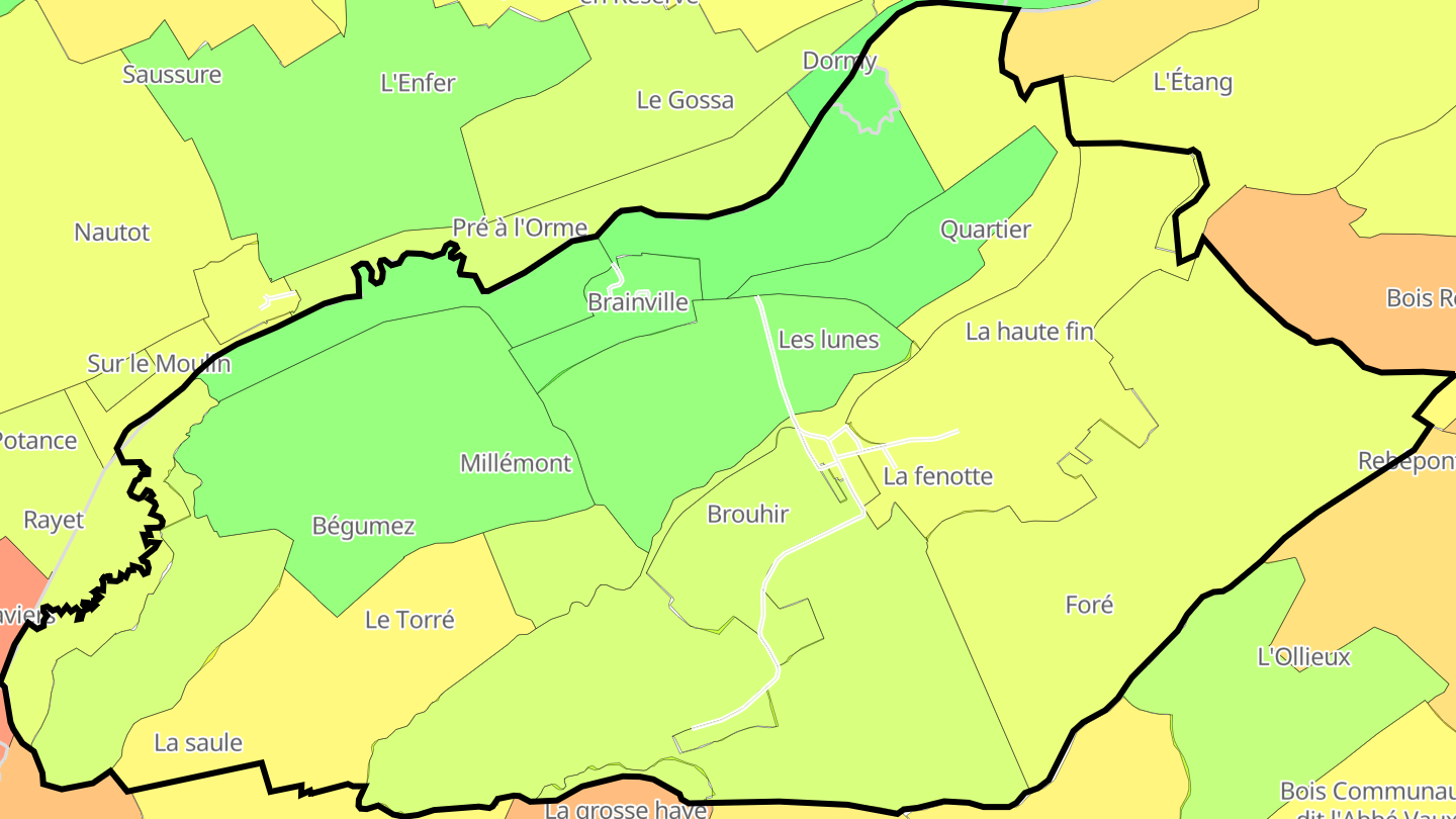 Carte des prix de l'immobilier Brainville