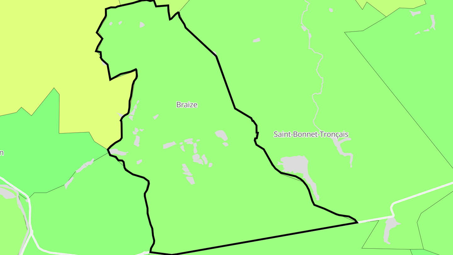 Carte des prix de l'immobilier Braize