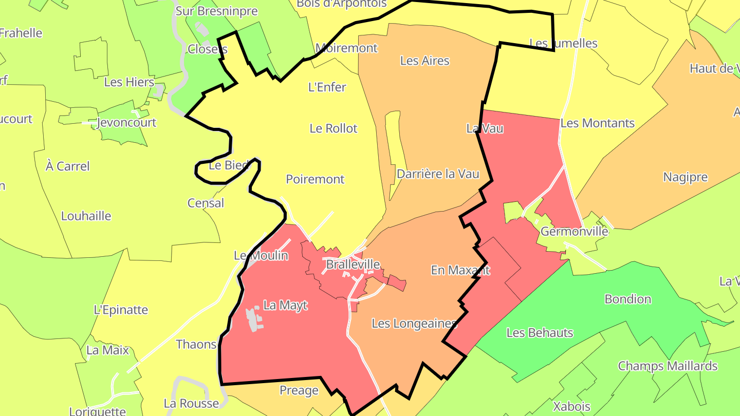 Carte des prix de l'immobilier Bralleville