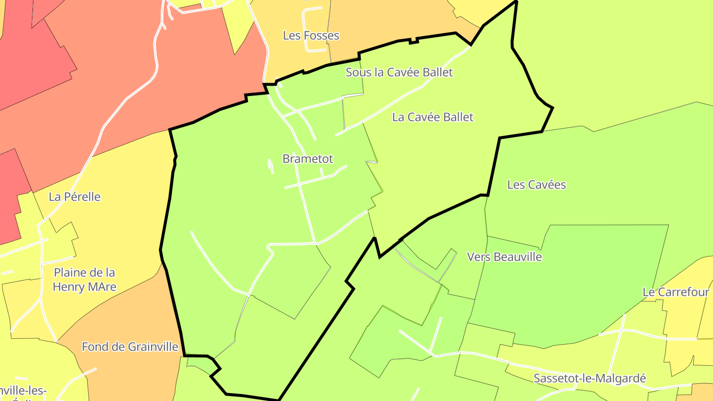 Carte des prix de l'immobilier Brametot