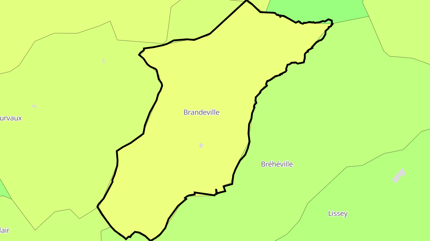 Carte des prix de l'immobilier Brandeville