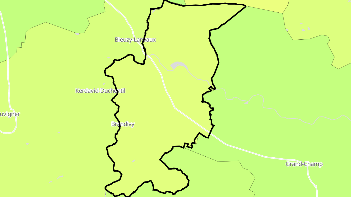Carte des prix de l'immobilier Brandivy