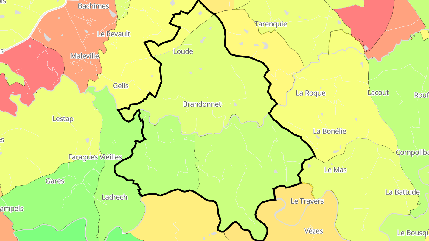 Carte des prix de l'immobilier Brandonnet