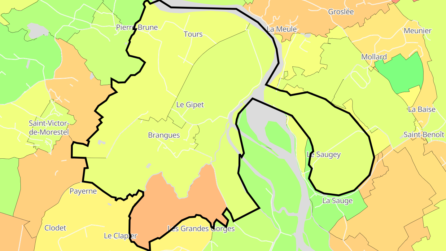 Carte des prix de l'immobilier Brangues