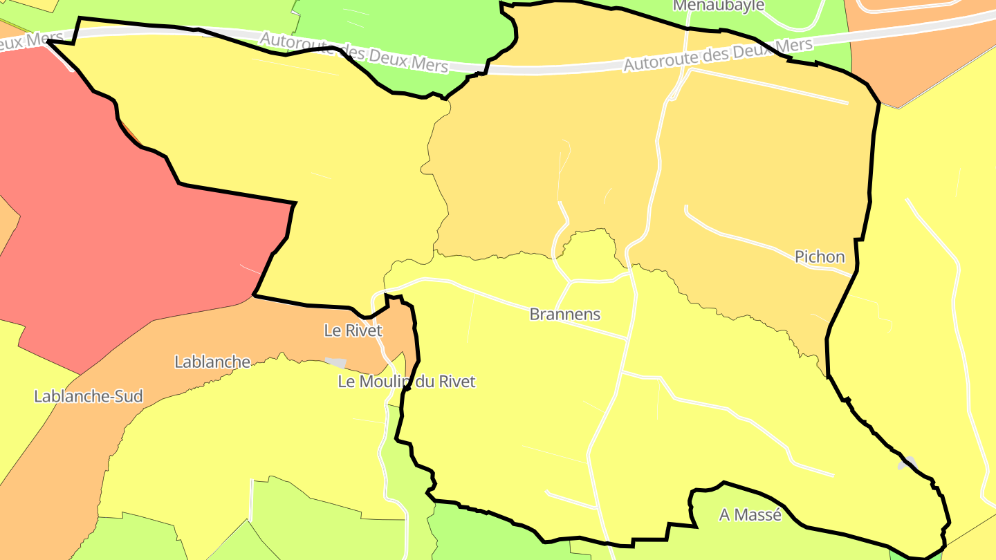 Carte des prix de l'immobilier Brannens