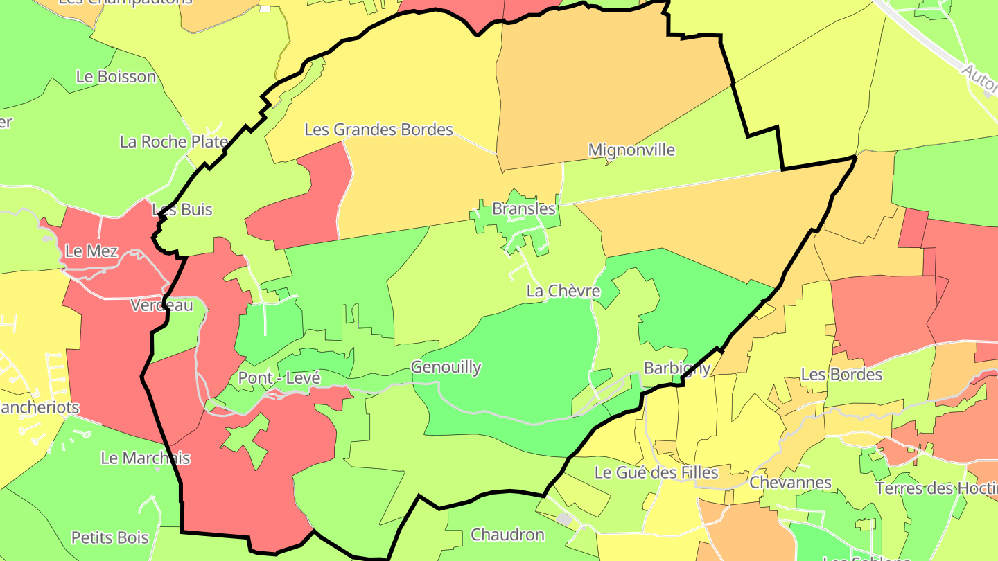 Carte des prix de l'immobilier Bransles