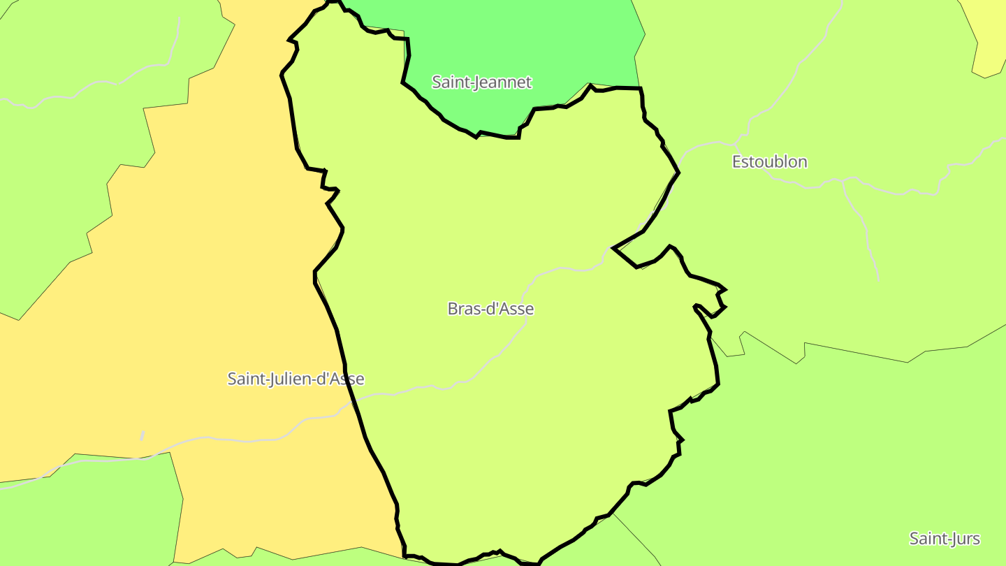 Carte des prix de l'immobilier Bras-d'Asse