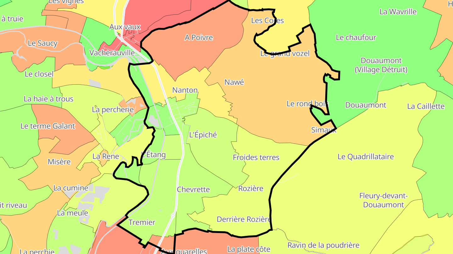 Carte des prix de l'immobilier Bras-sur-Meuse