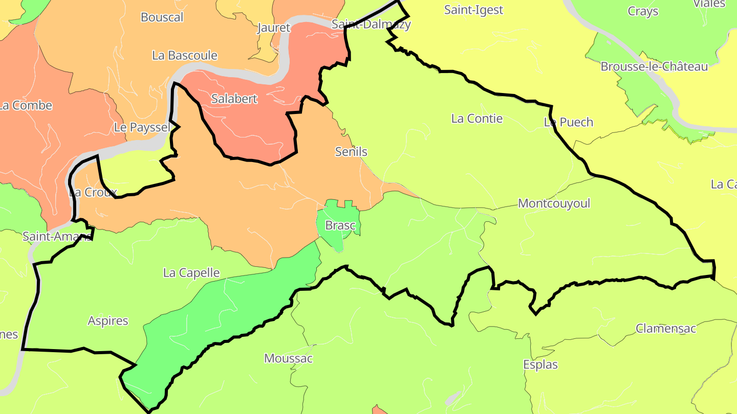 Carte des prix de l'immobilier Brasc