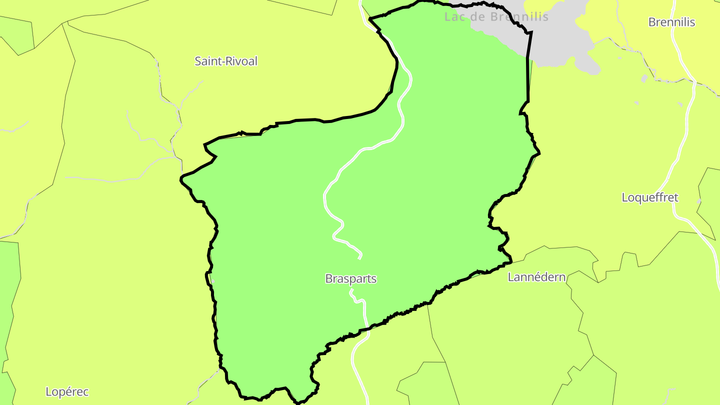 Carte des prix de l'immobilier Brasparts